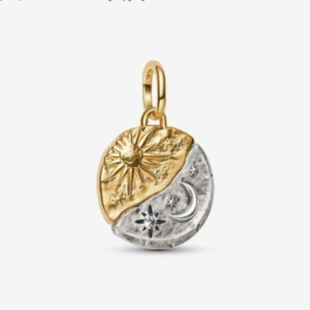 NWT Pandora Sun and Moon Medallion Charm